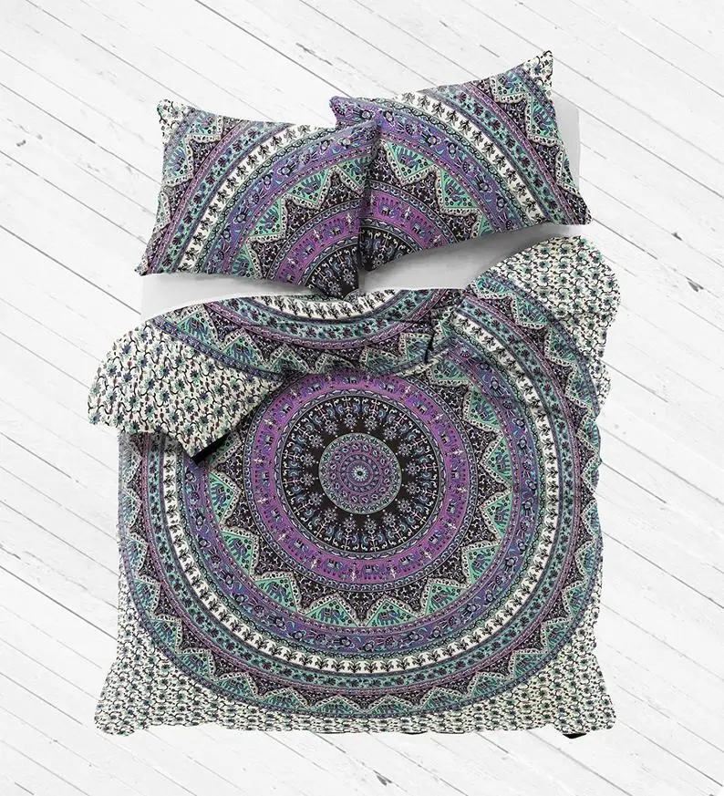 Wholesale Indian Mandala Cotton Printed Duvet Custom Deigns Cover Queen Bedding Set