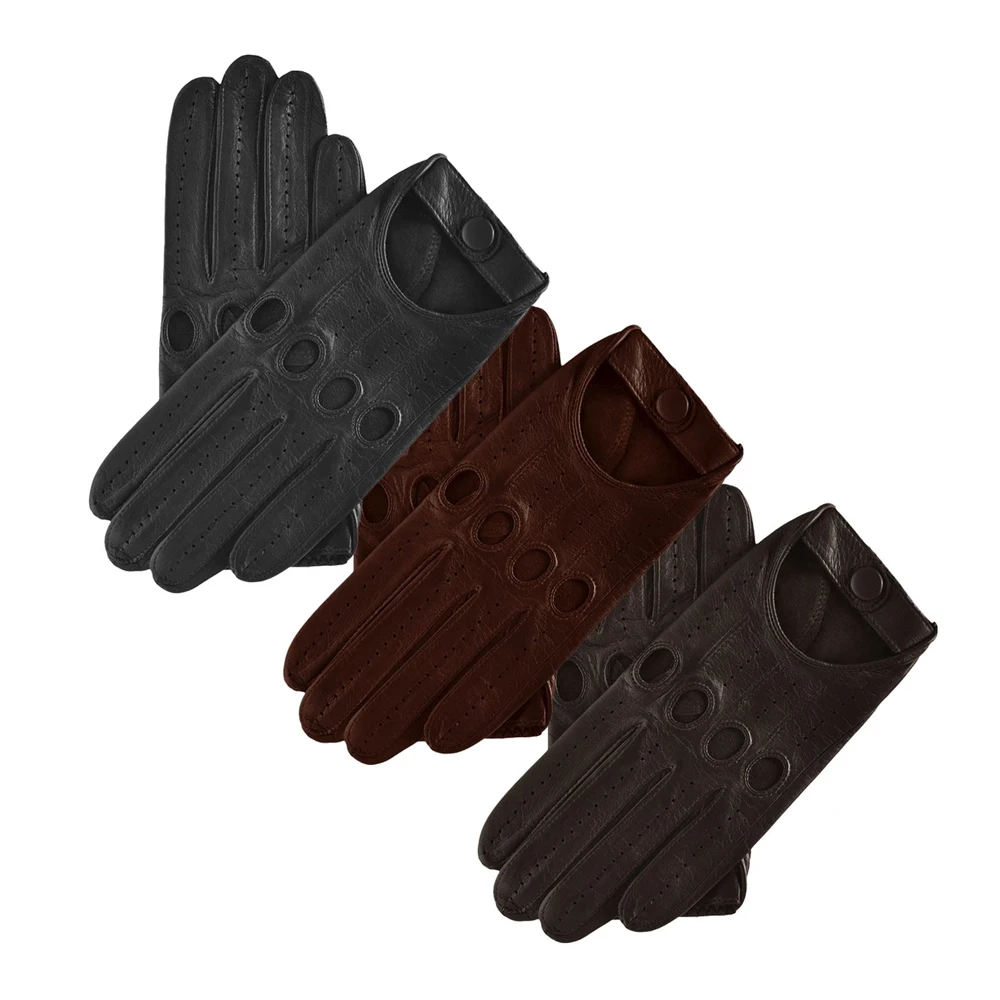Модная одежда, теплые водительские перчатки, водонепроницаемые перчатки из овечьей кожи для вождения для мужчин