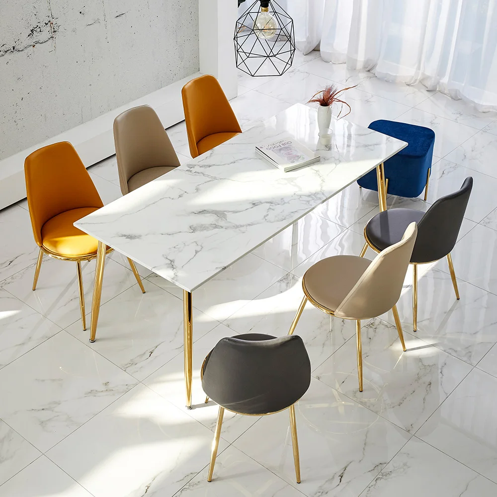 Dining Room Furniture White Stone Dining Table Set Modern Simulated Marble Top Dining Table Buy Dining Table Set Marble Marble Top Dining Table Marble Dinning Table Set Marble Top Dining Laminated