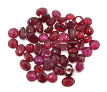 1-3 carats size slightly inclusion faceted gemstones glass filled red ruby loose gemstones