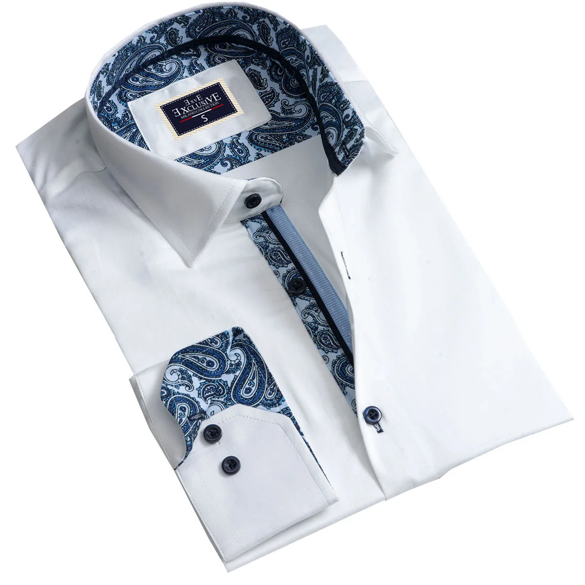 Camisa De Vestir Para Hombre Con Cuello De Cachemir Blanco - Buy Paisley  Azul Sin Cuello Camisa De Vestir,Los Hombres Camisa Paisley,Top De Cuello  De Hombre De Marca Camisas De Vestir Product