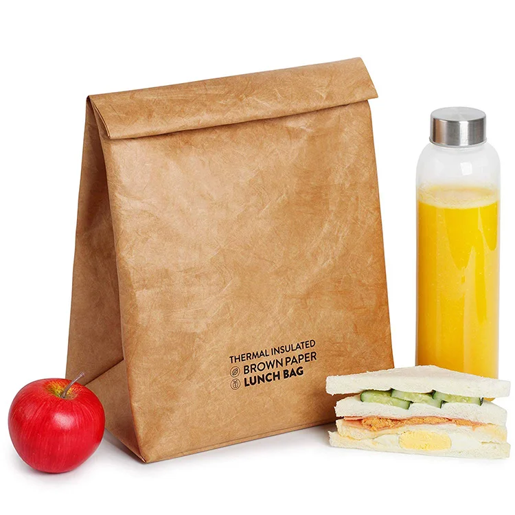 insulated brown paper lunch bolsa