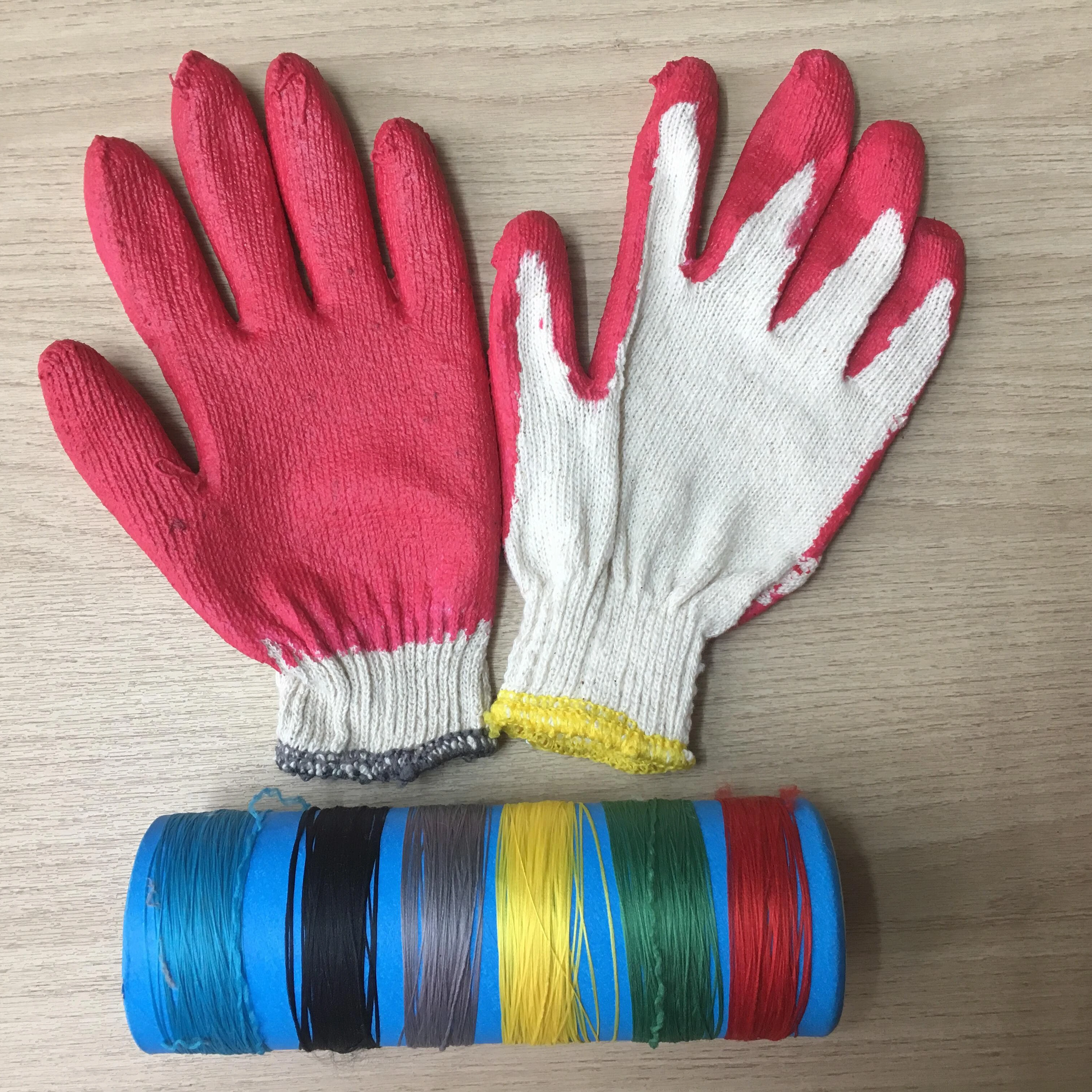 Work Safety Gloves Cotton Latex Palm Coated Rubber Palm Coated WT 