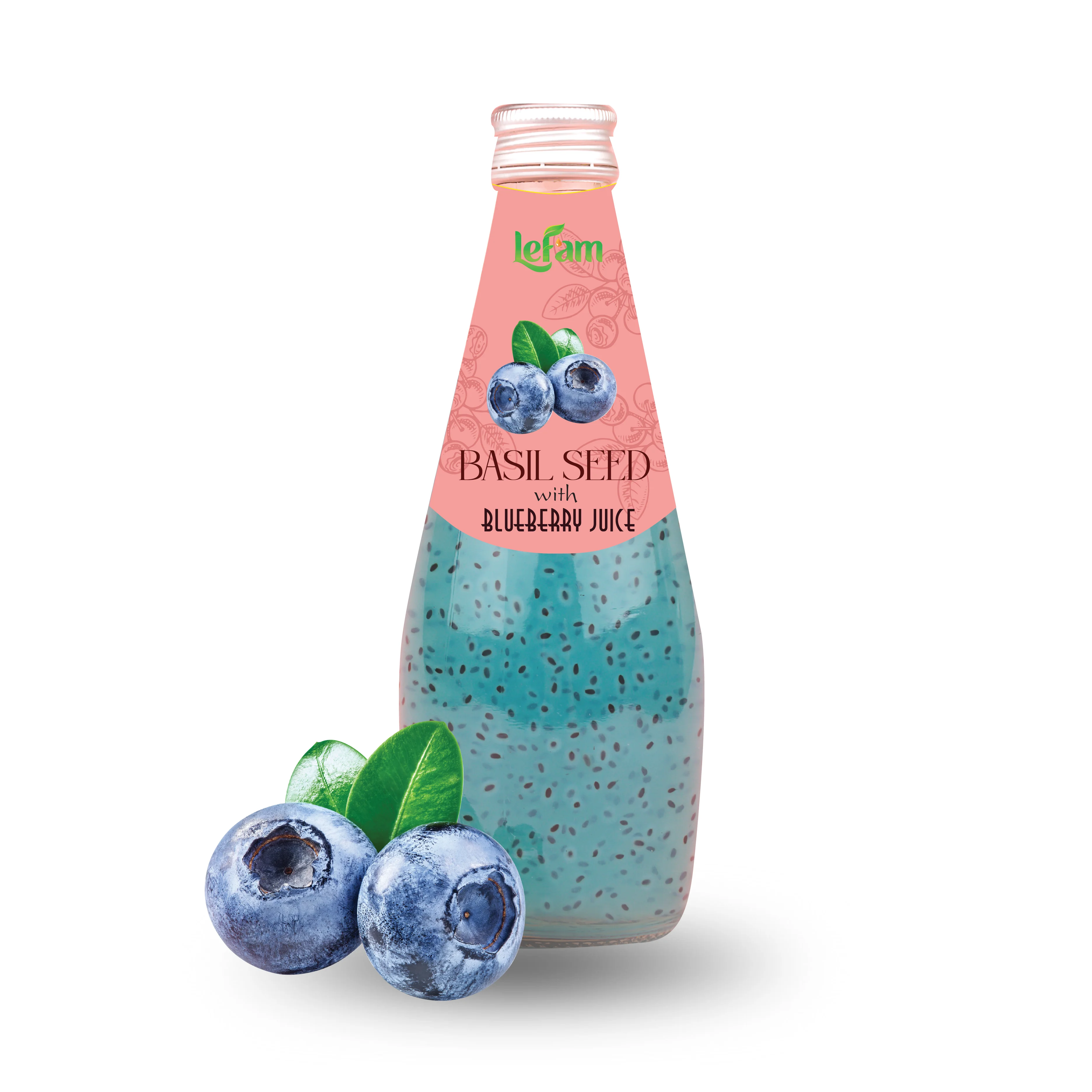 bulk selling healthy blueberry juice basil seed drink 290ml from