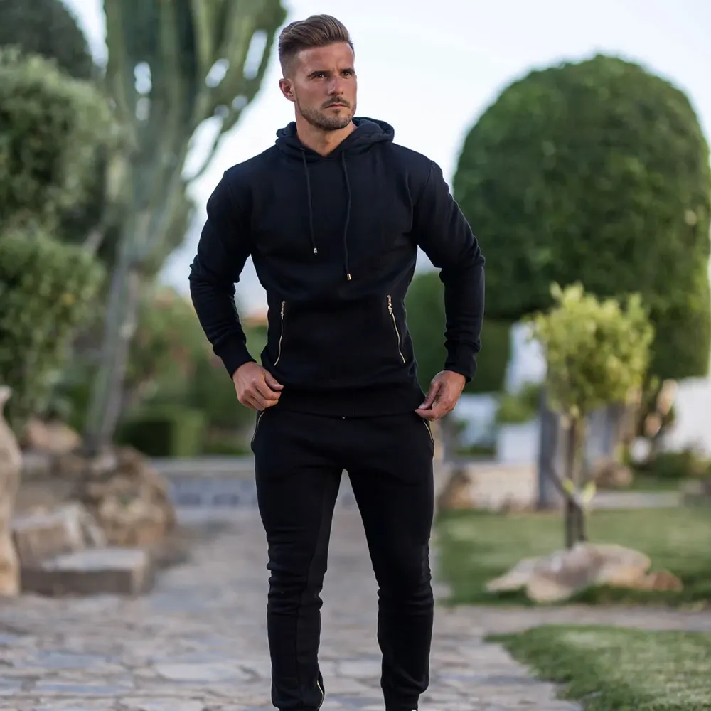 Высокое качество 100% хлопок Пользовательские толстовки для мужчин slim fit худи для бега