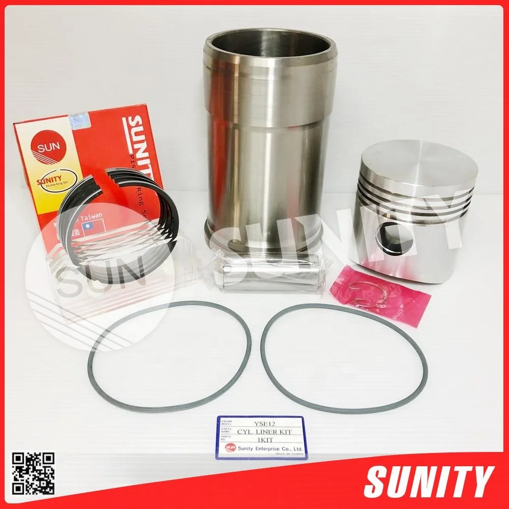 TAIWAN SUNITY Quality Assured YSE12 Piston Pin Clips Rings Liner with O-ring for yanmar Diesel Inboard