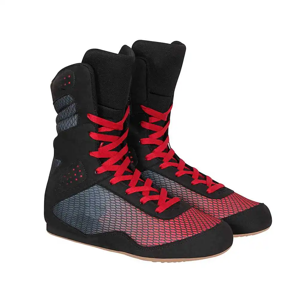 
Высококачественная боксерская обувь для мужчин, кожаная обувь черного цвета 