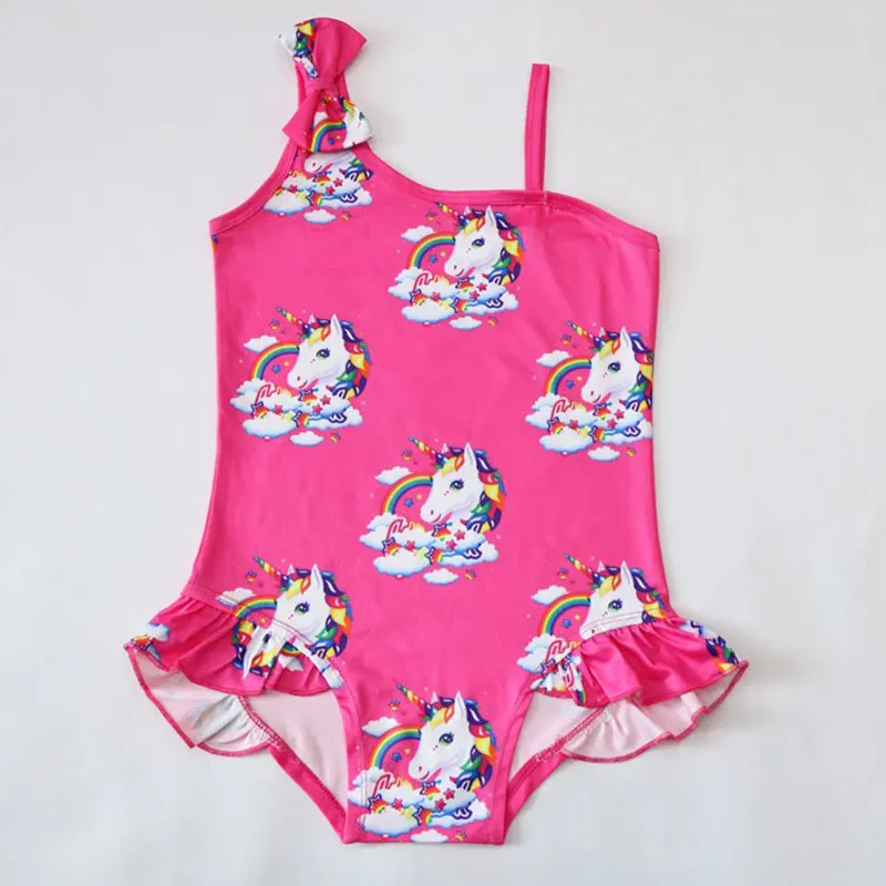 Baby Girls Bikini Swimming Suit Cartoon Design Quick Dry Anti-UV Nontoxic 100% Polyester Customizable Cute Fruit Style