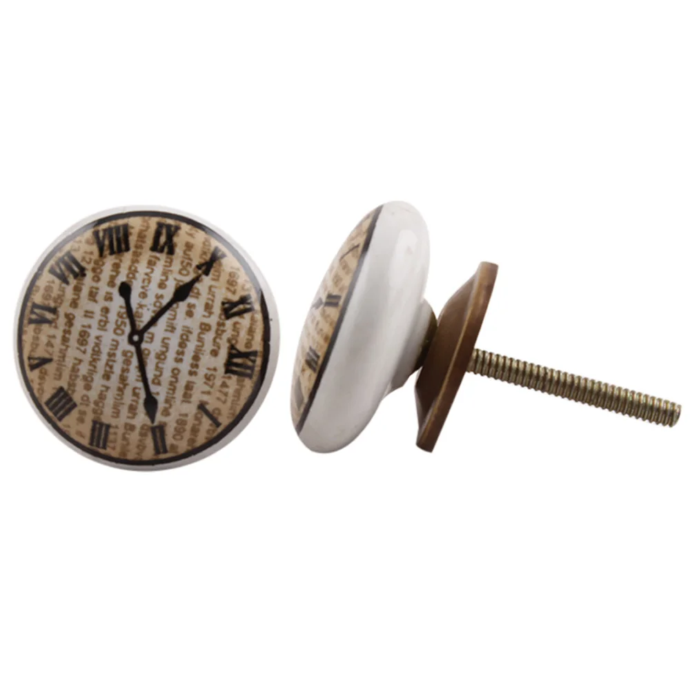 2 Pieces Shabby Chic Clock Handle Knob Dresser Kitchen Furniture Drawer 