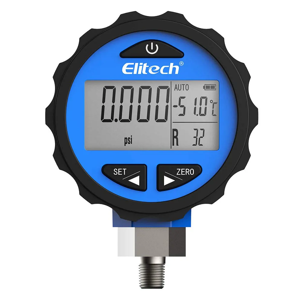elitech pg-30 blue refirgerant pressure gauge fo