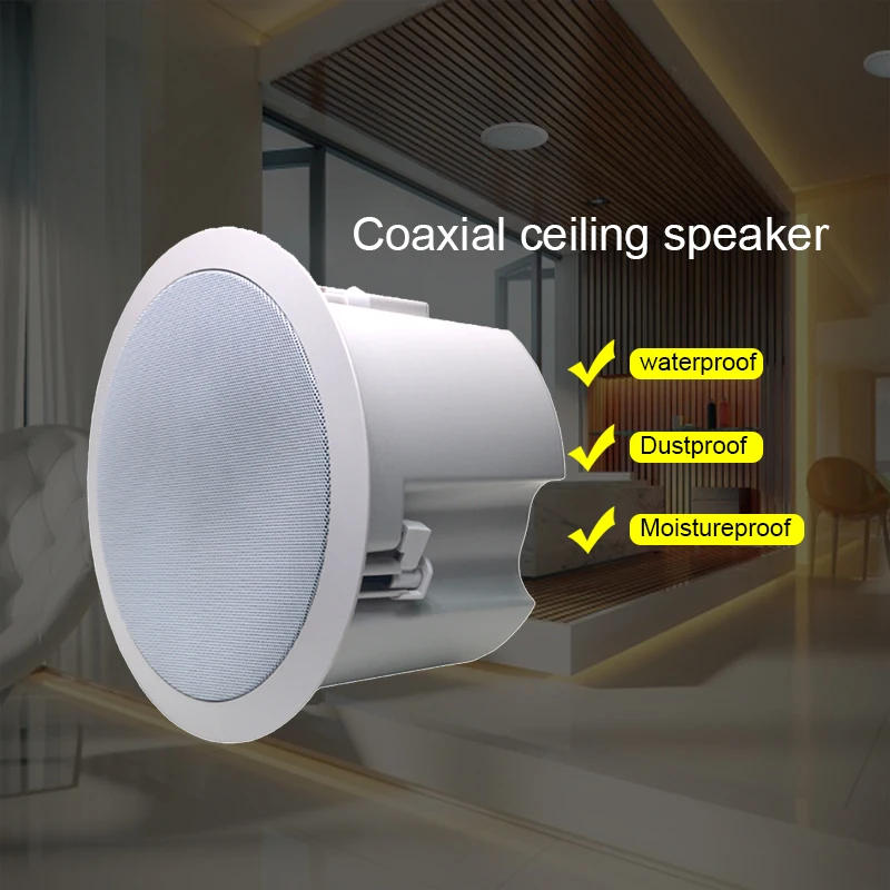 Hivi Hi-Fi HS505A Inch Woofer Coaxial Ceiling Speakers for pa Address  System