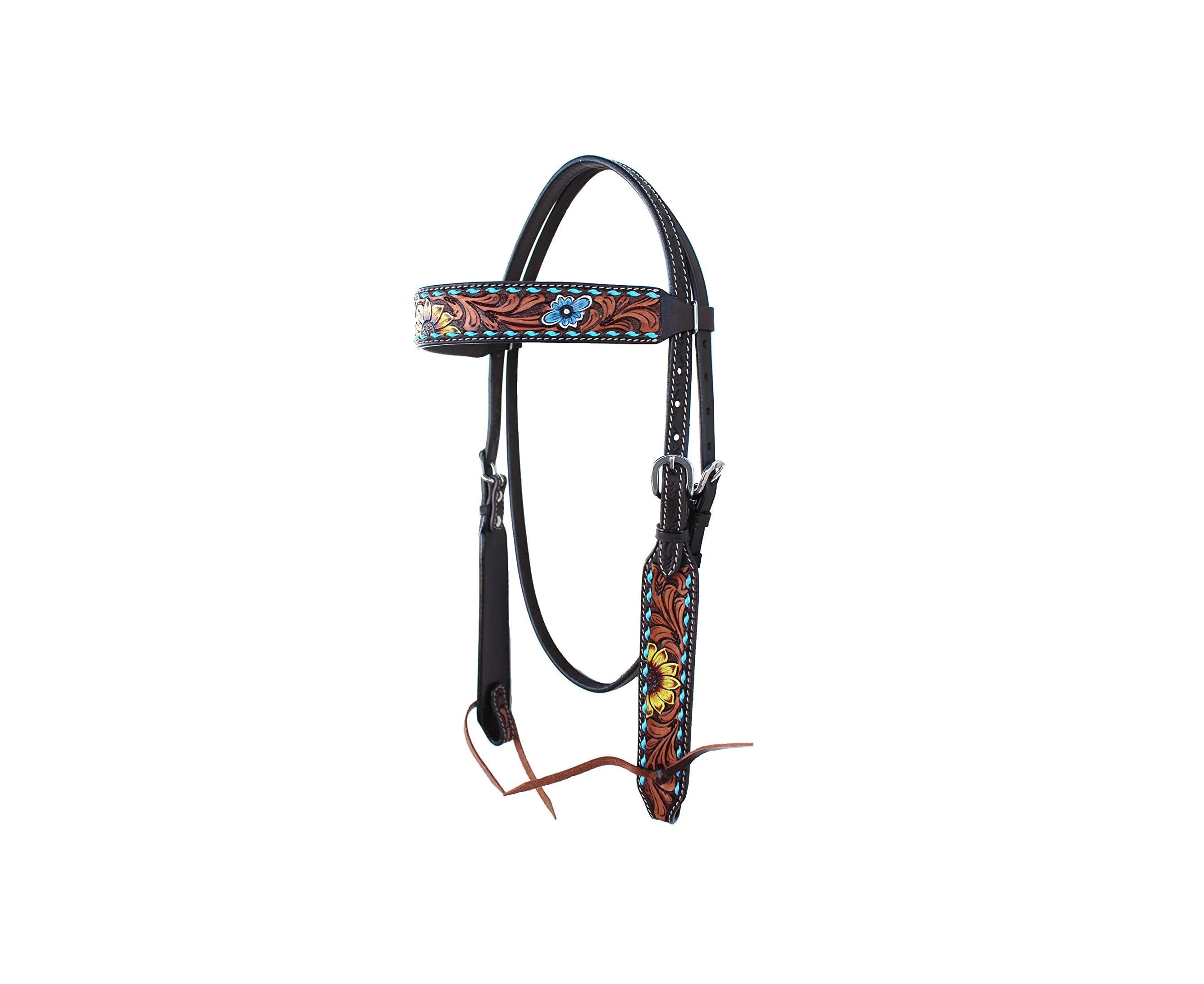 Horse Western Tack Tooled Brow Band Leather Bridle Headstall Buy
