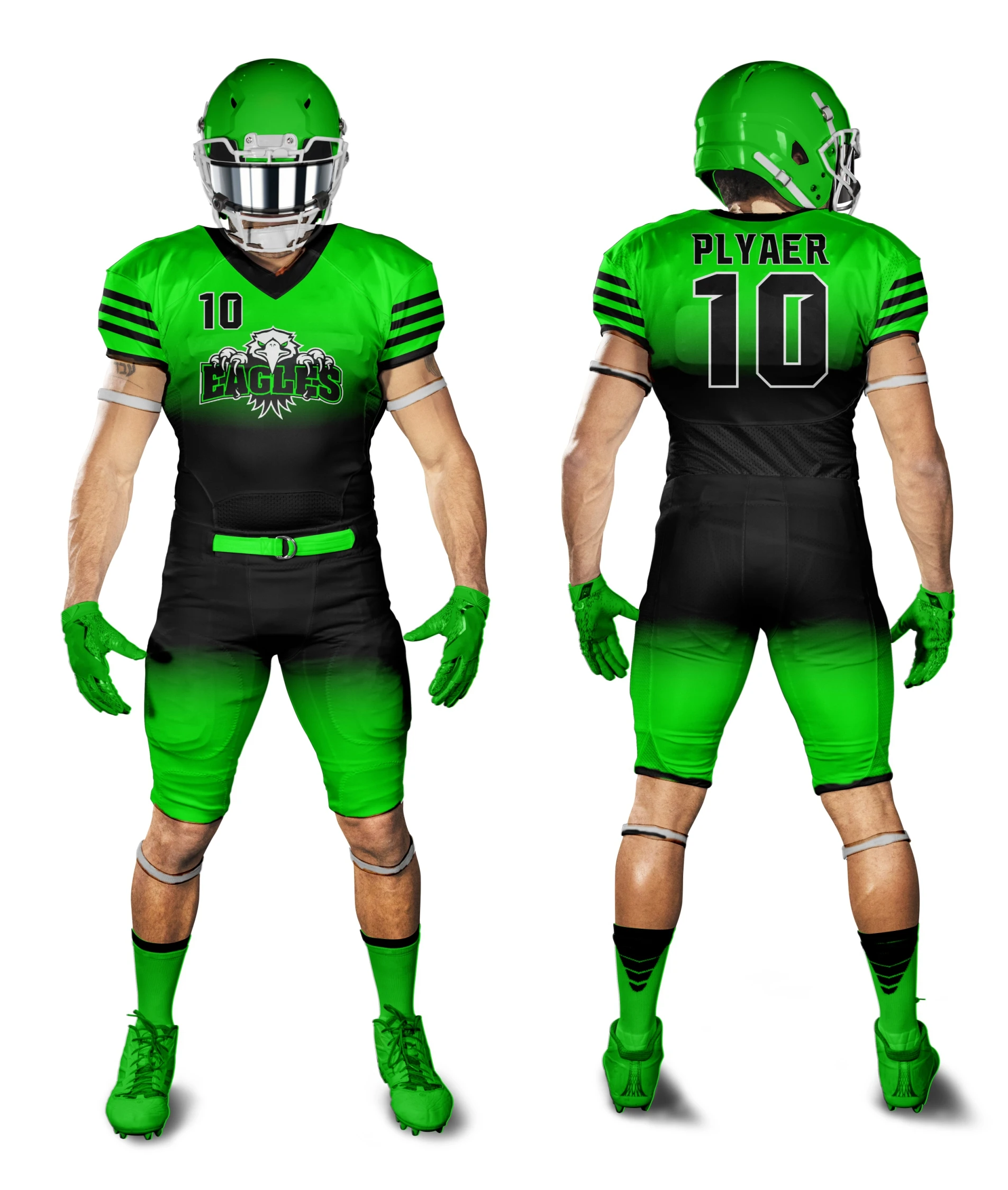 10 Custom American Football Uniforms Digital Sublimation Sets Jersey and  Pant+++