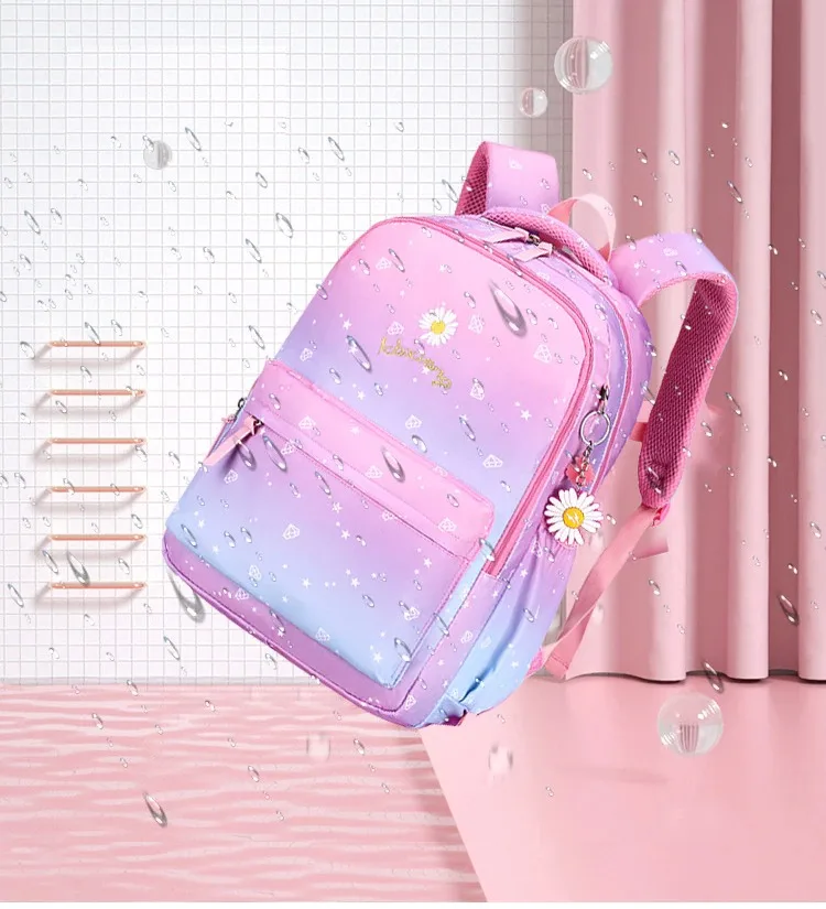 Portable Wheeled Trolley Princess Schoolbag Luggage Book Bag Backpack ...