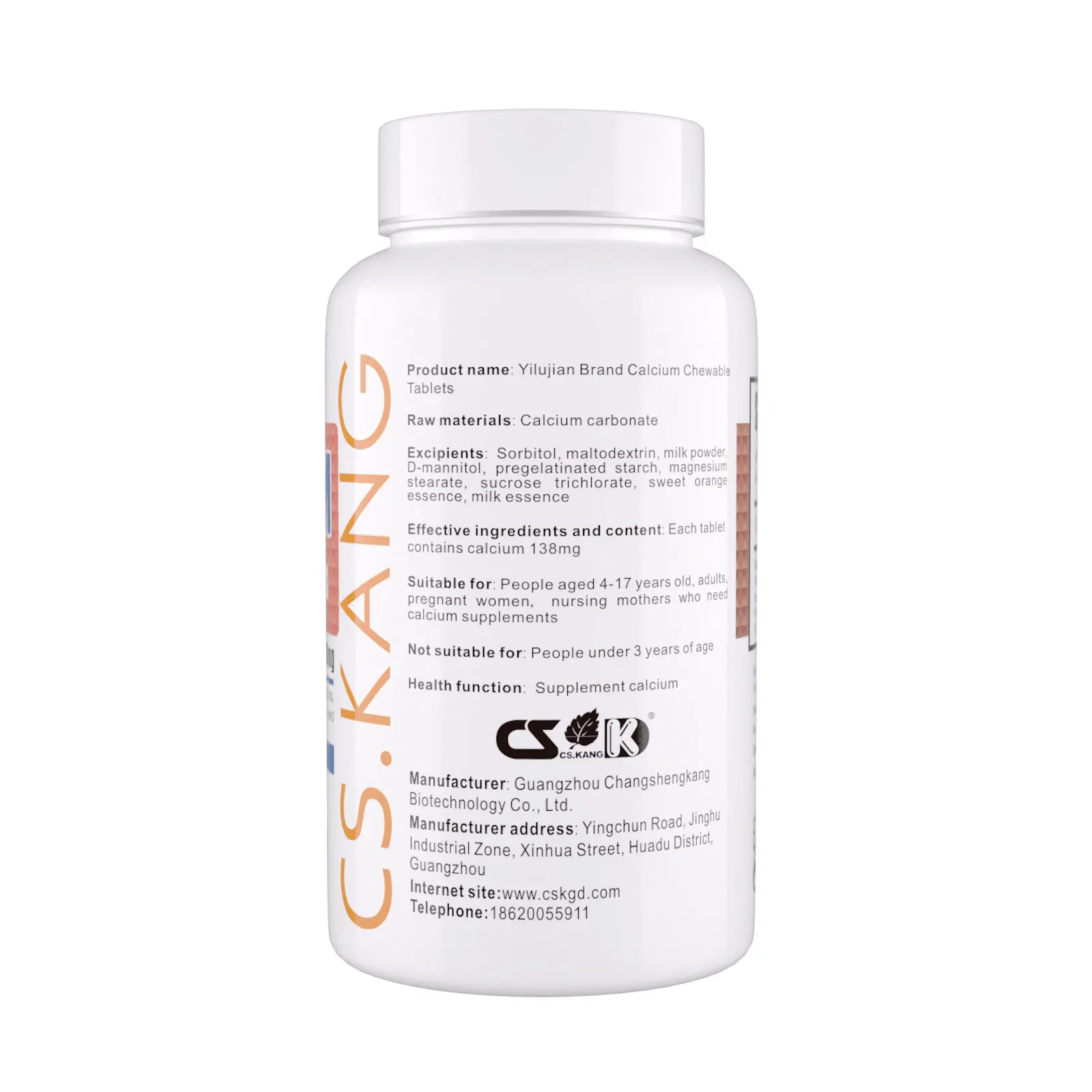 Оптовая цена, кальциевые таблетки с индивидуальной этикеткой bottl