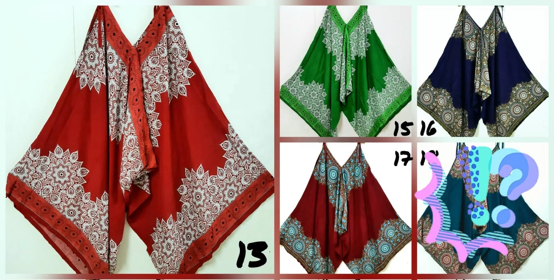 Комбинезон-шаровары Alladin в стиле хиппи в стиле бохо, комбинезон для йоги с широкими штанинами, комбинезон-шаровары с принтом мандалы в стиле арт-деко, пляжная одежда