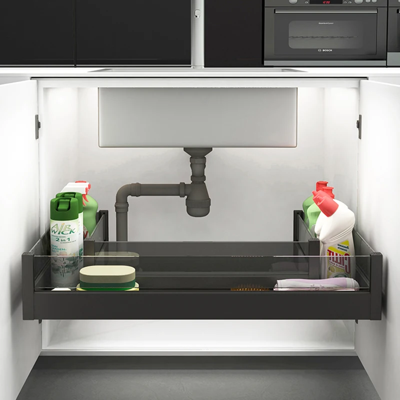 Armadio contenitore con ruota Cestino cucina Forniture varie sotto il  lavello Cestino portaoggetti Rack rimovibile