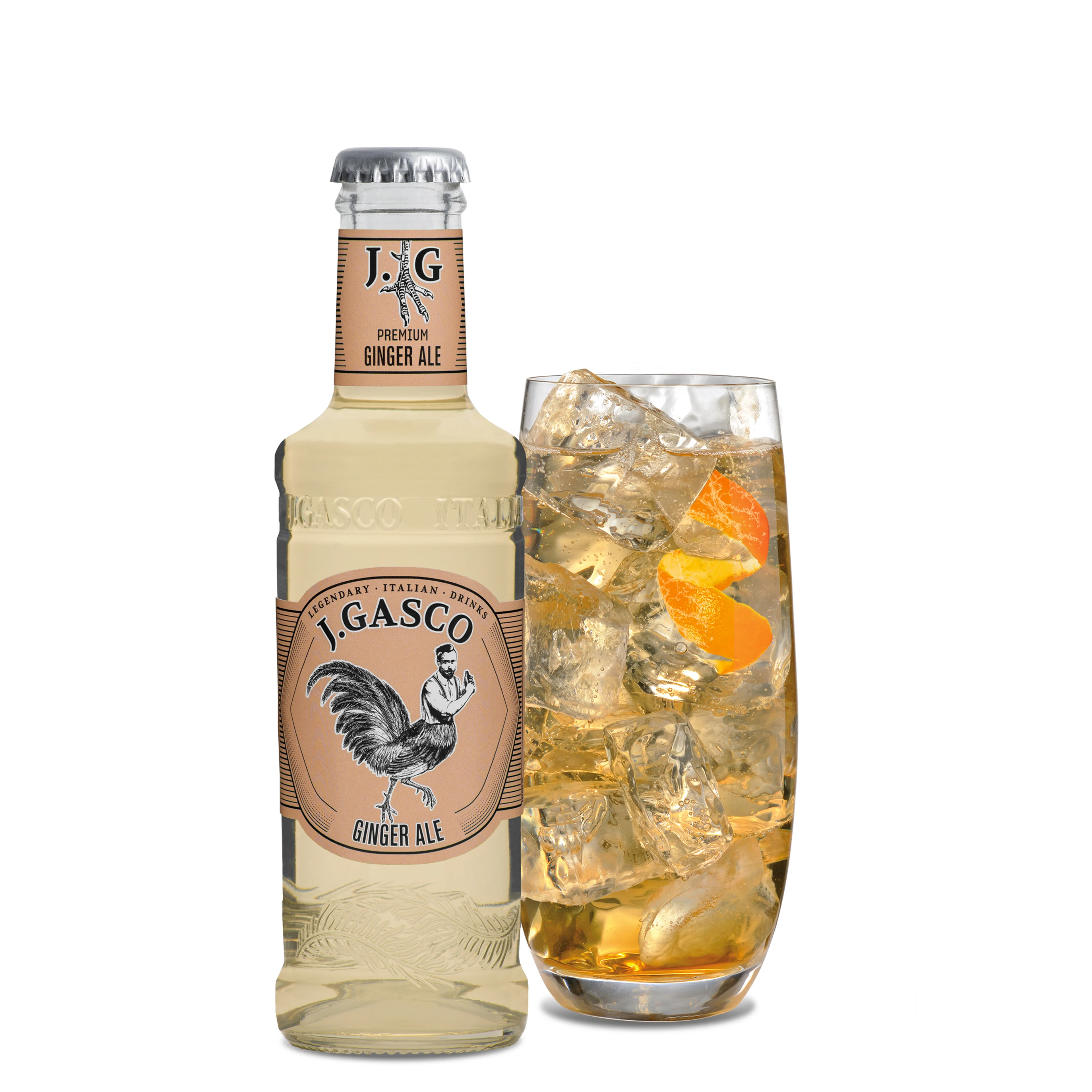 Высококачественный газированный напиток, сделанный в Италии, Ginger Ale J.Gasco 200 мл Для аперитива и ресторана
