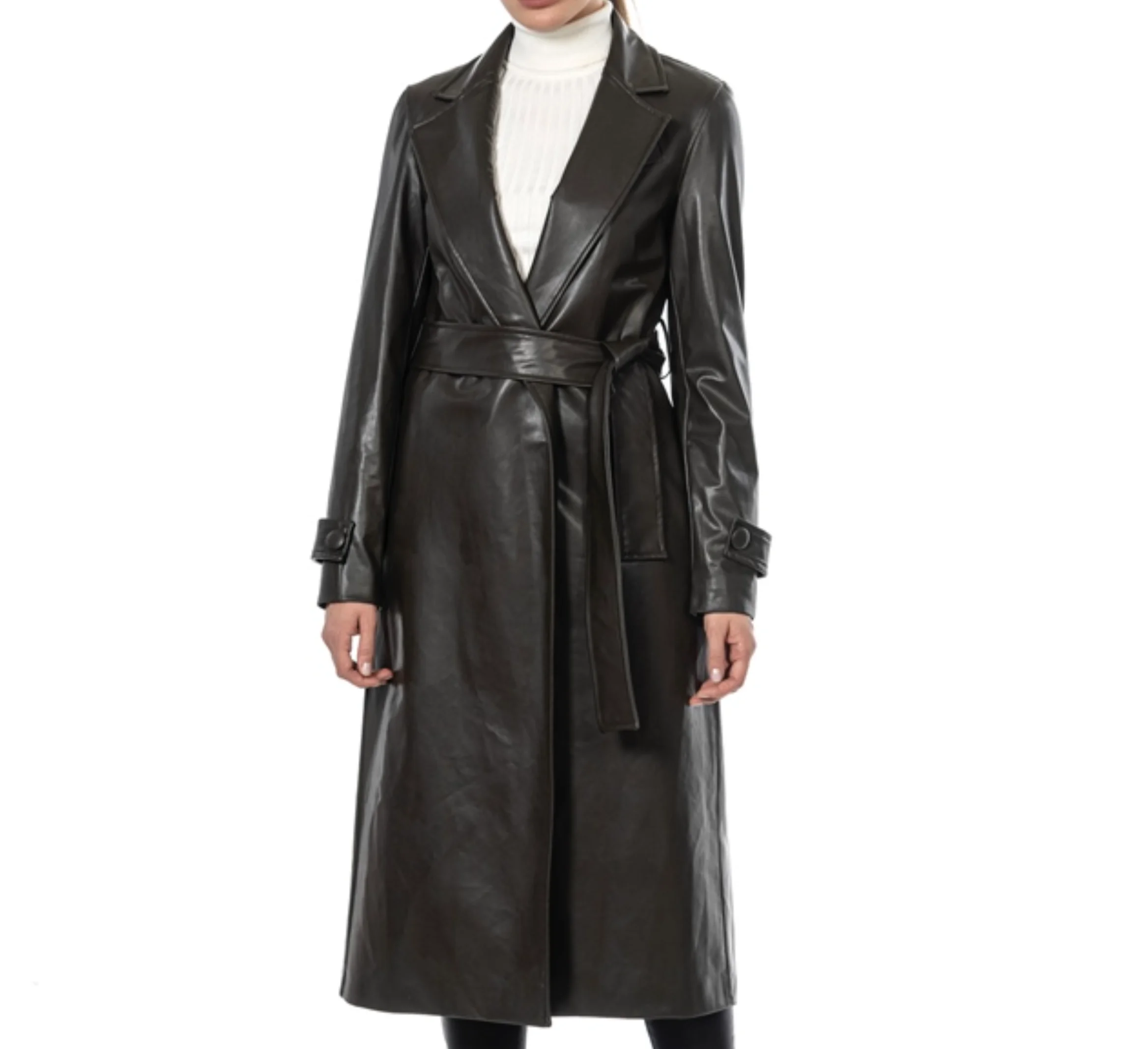 maxi leather coat