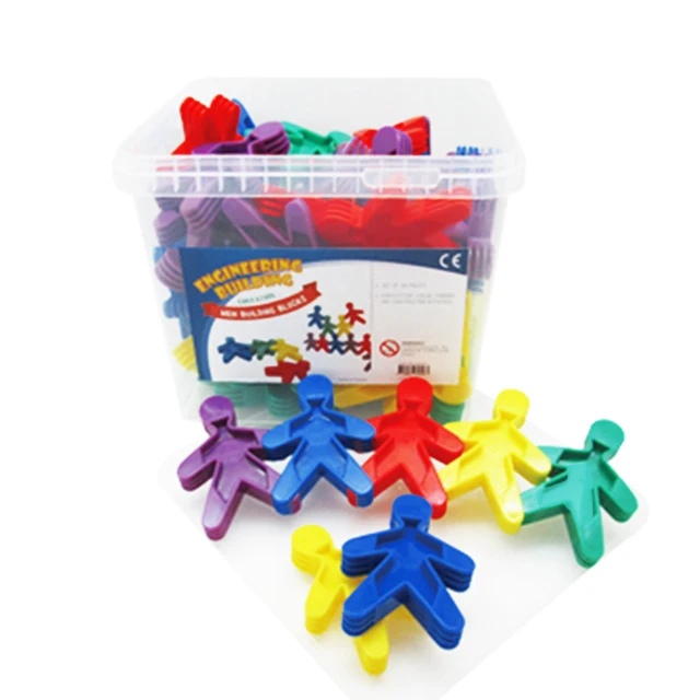 100 Pcs Plastic Square Stacking Blocks Creation Colorful Shape Kids Toy 