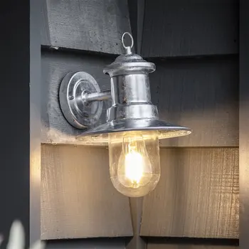 Belfast Outdoor Wall Light / Swan Neck Style Wall Light / Finished With Brass Antique