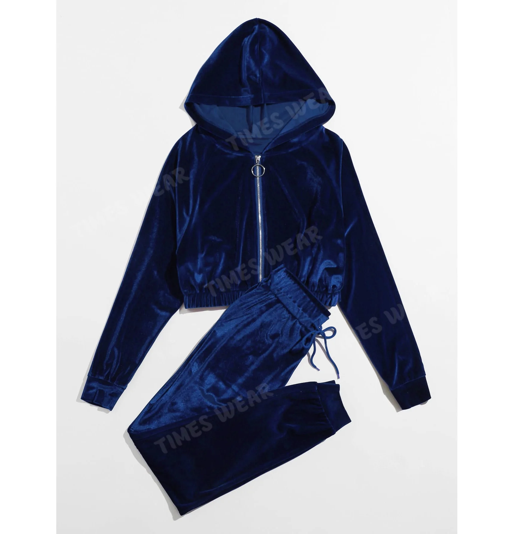 Quality O-ring Zip Up Velvet Hoodie 