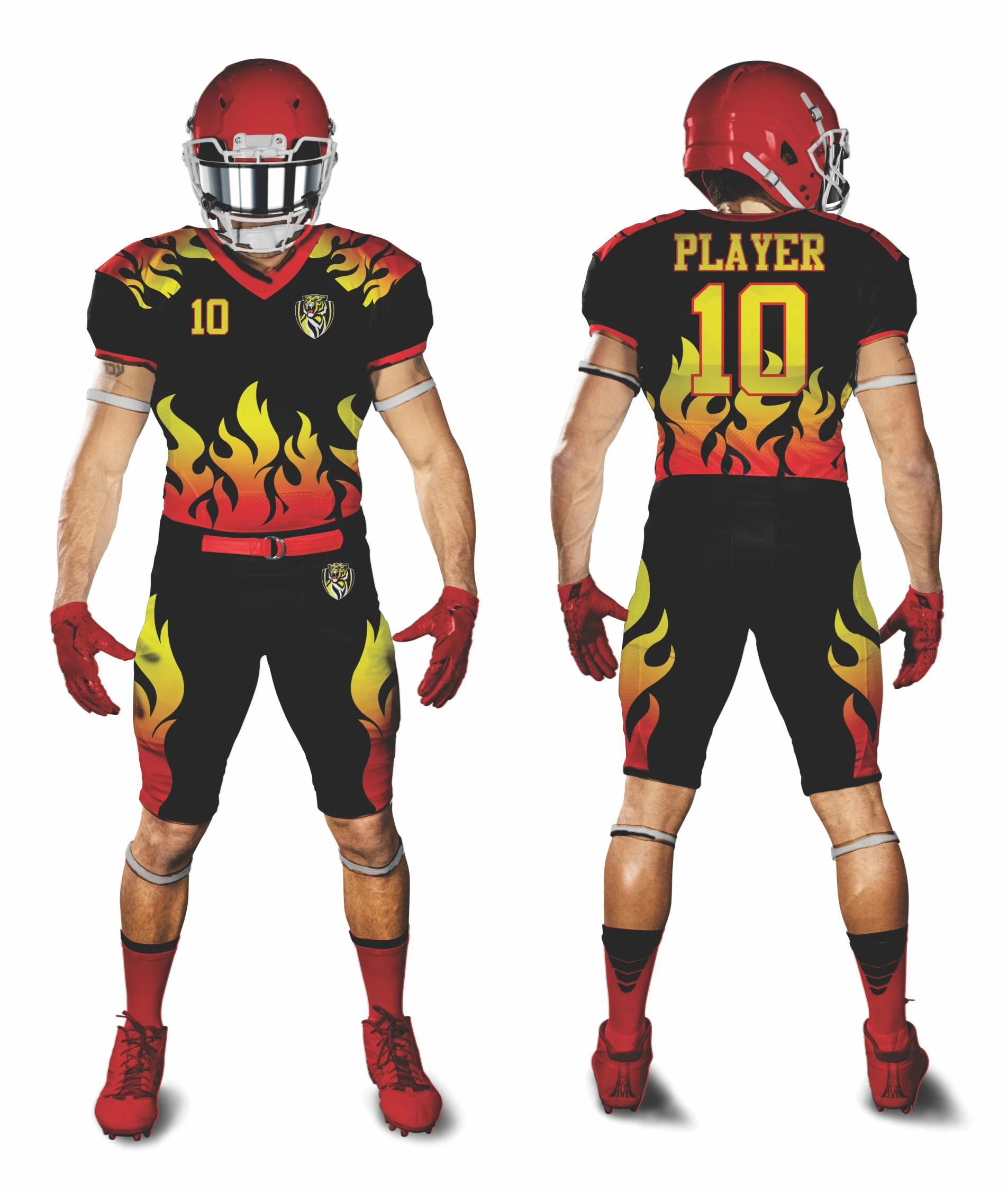 Source Team Sublimated new arrival custom grey blue design sublimation  youth adult mens American football jersey pants uniforms on m.