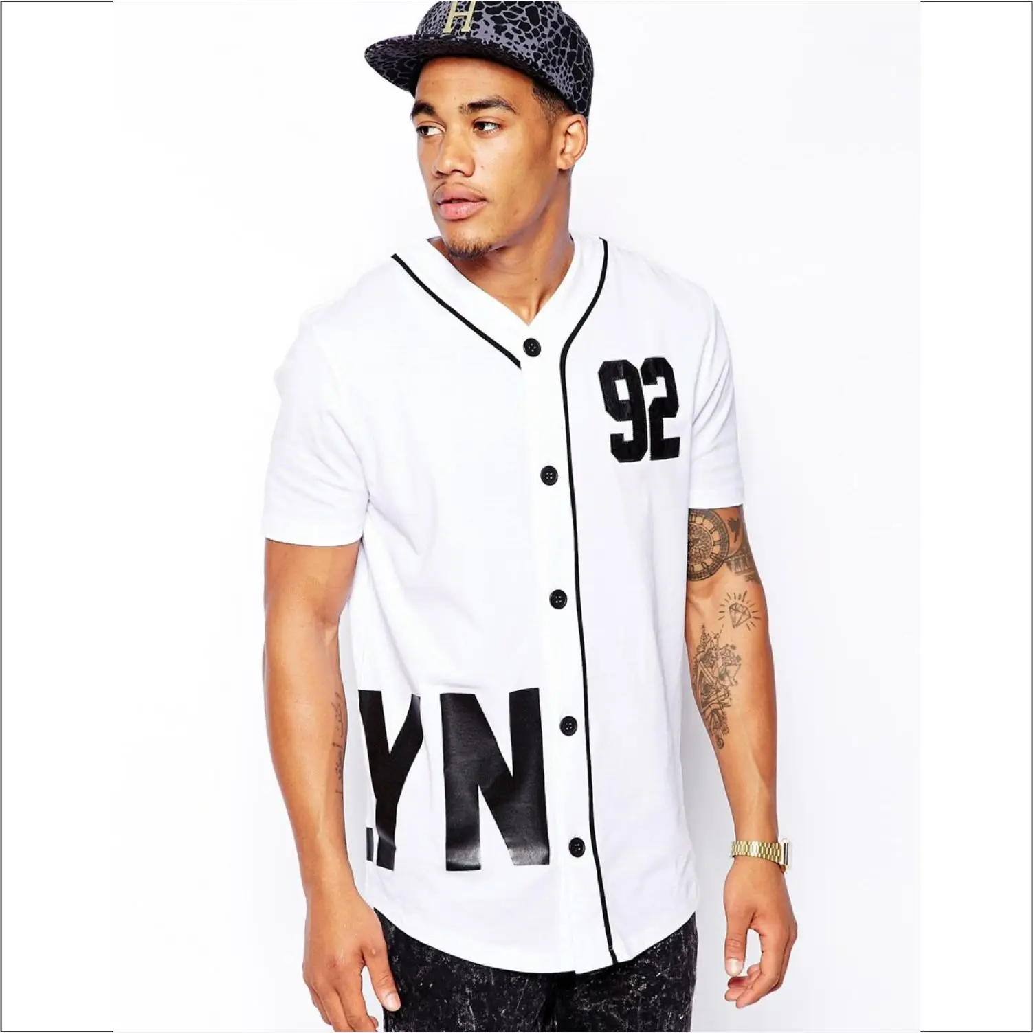 Source Custom Fashion Strip Baseball Jersey Shirts for Men Hip Hop