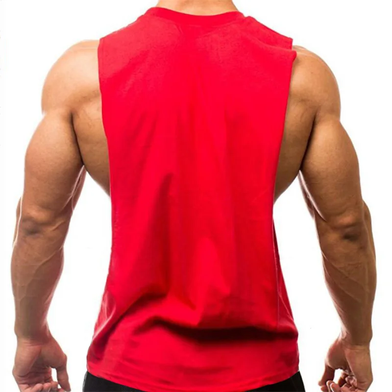 Aliexpress Custom Logo Red Men's Sports Basketball Tank Top Muscular Quick Dry Sports Gym Fitness Running Vest