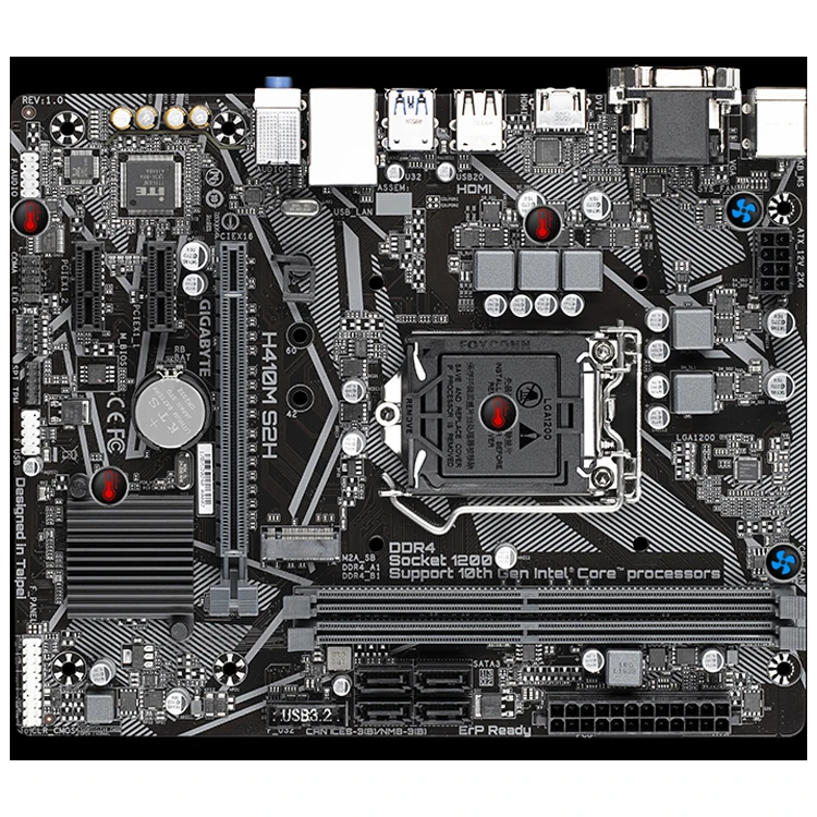 GIGABYTE H410M S2H Motherboard Supports 10th Gen Intel Cpus