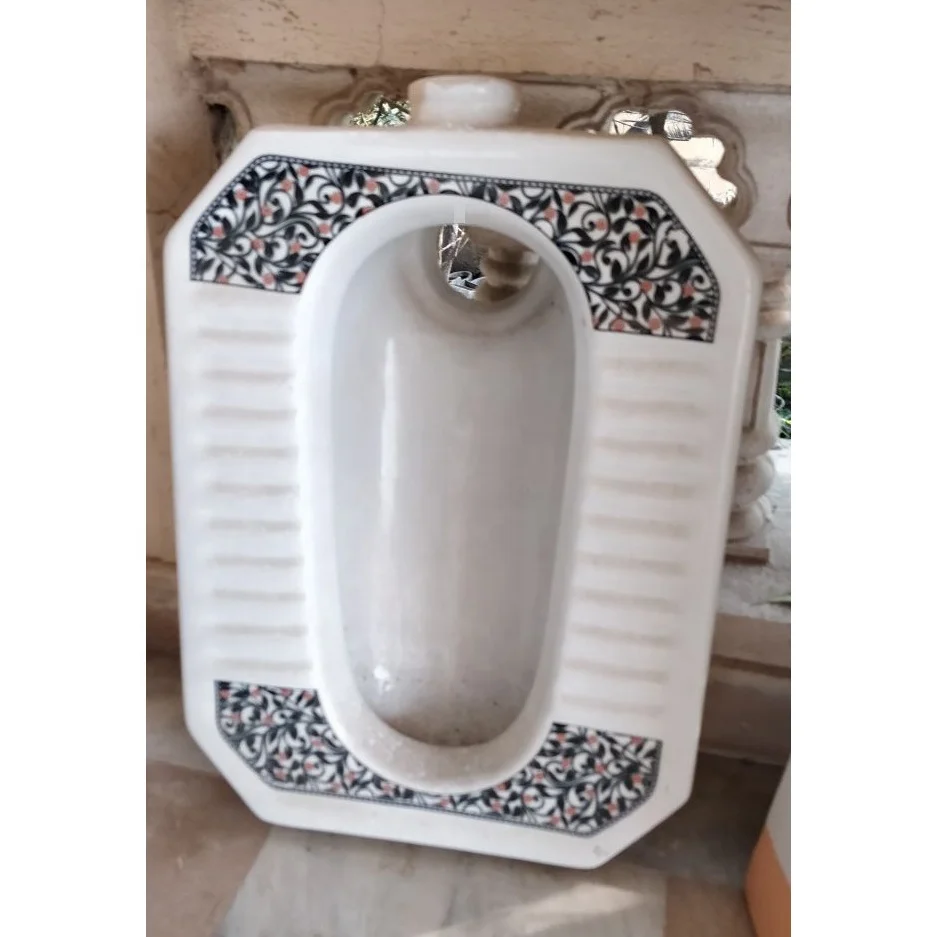 Designer Color Printed Bathroom sanitary ware product manufacturer cheap price medium Deep Squatting Orisa pan Toilet Commode WC