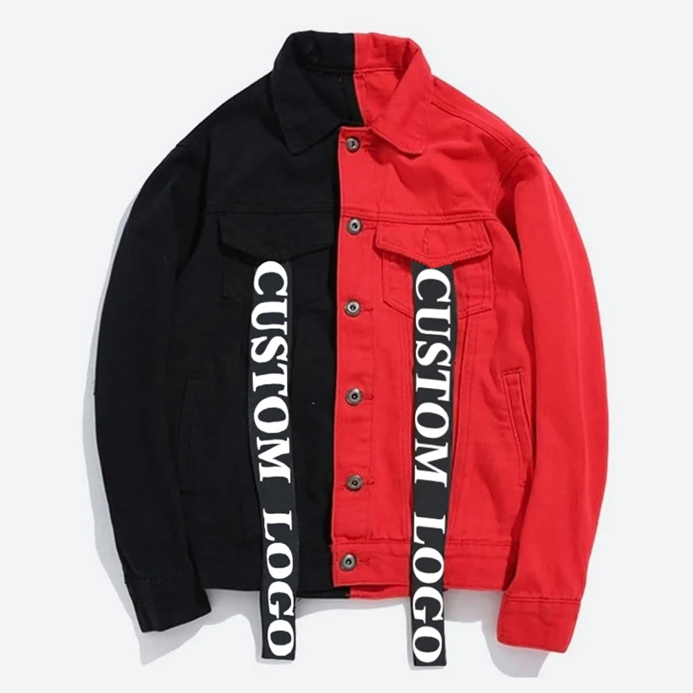 jeans jacket red colour