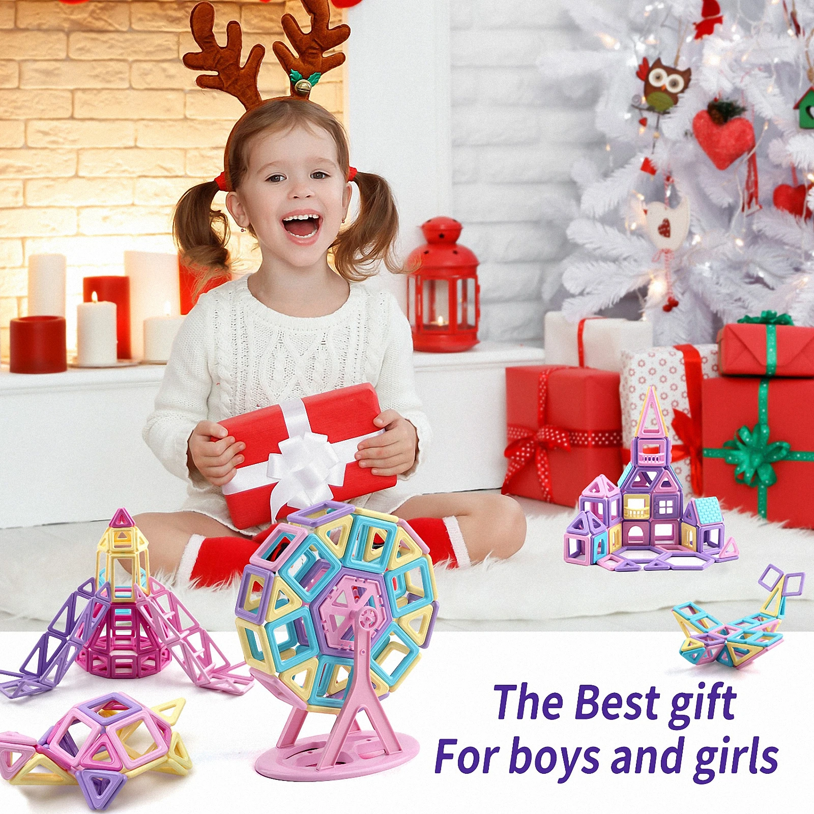Мини магнитные блоки, строительный замок, строительные игрушки, творческие детские магнитные плитки «сделай сам» для мальчиков и девочек