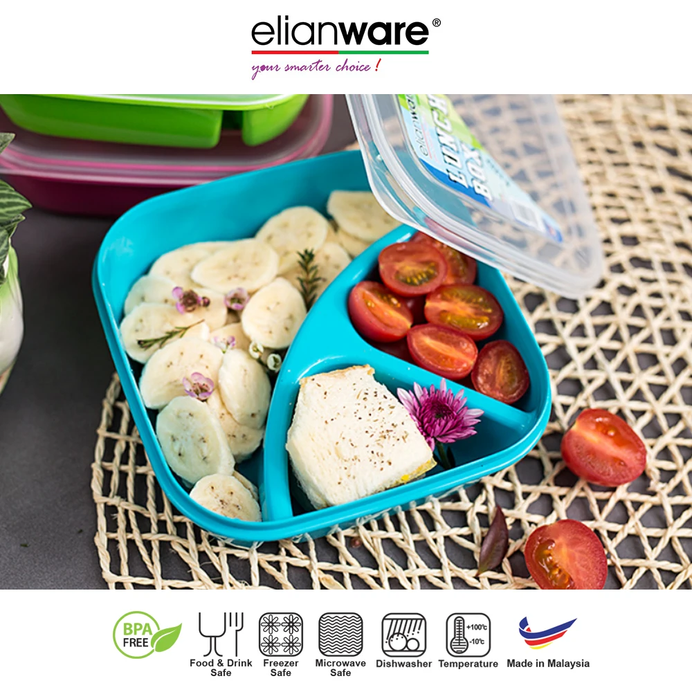 Elianware Bpa Free Plastic (pp) Reheatable Food Safe Food Container Dishwasher Safe 3