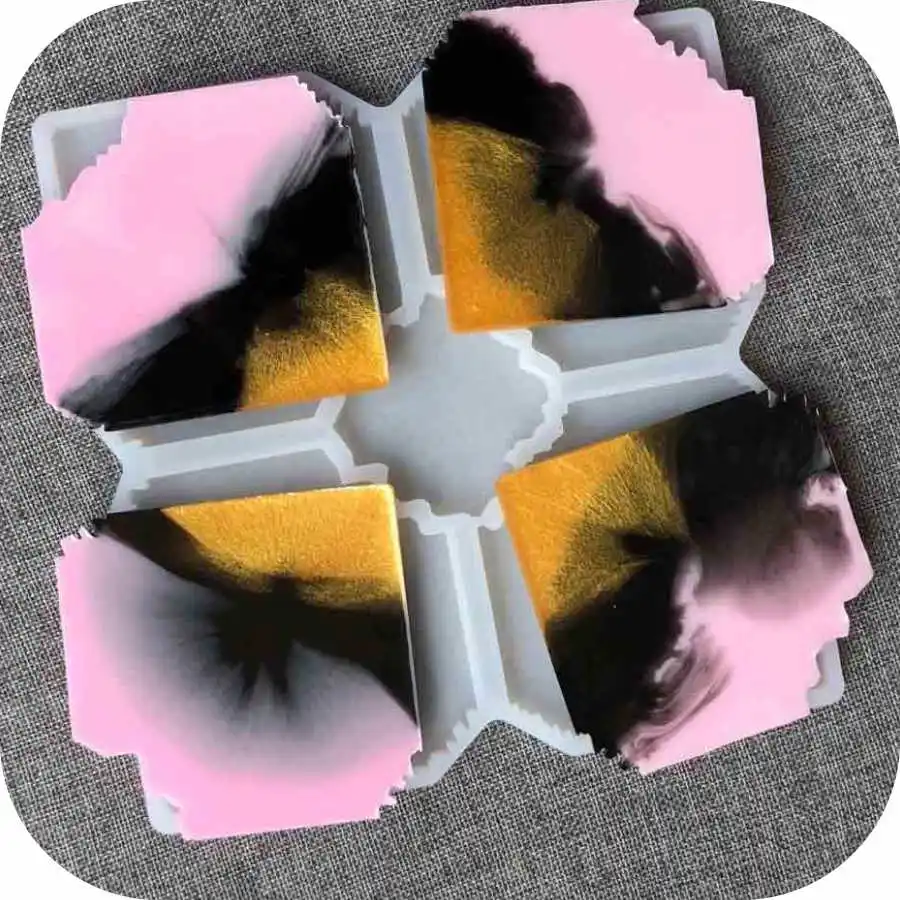 Coaster Resin Molds Silicone Storage Box  Sun Flower Dandelin Epoxy Casting Mould for DIY Art Craft Cup Mat