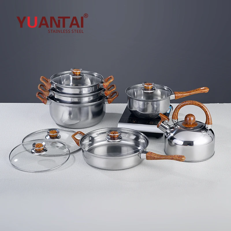 12 PCS Stainless Steel Kitchen Ware in Cookware Set with Bakelite Handles -  China Kitchenware and Stainless Steel Cookware price