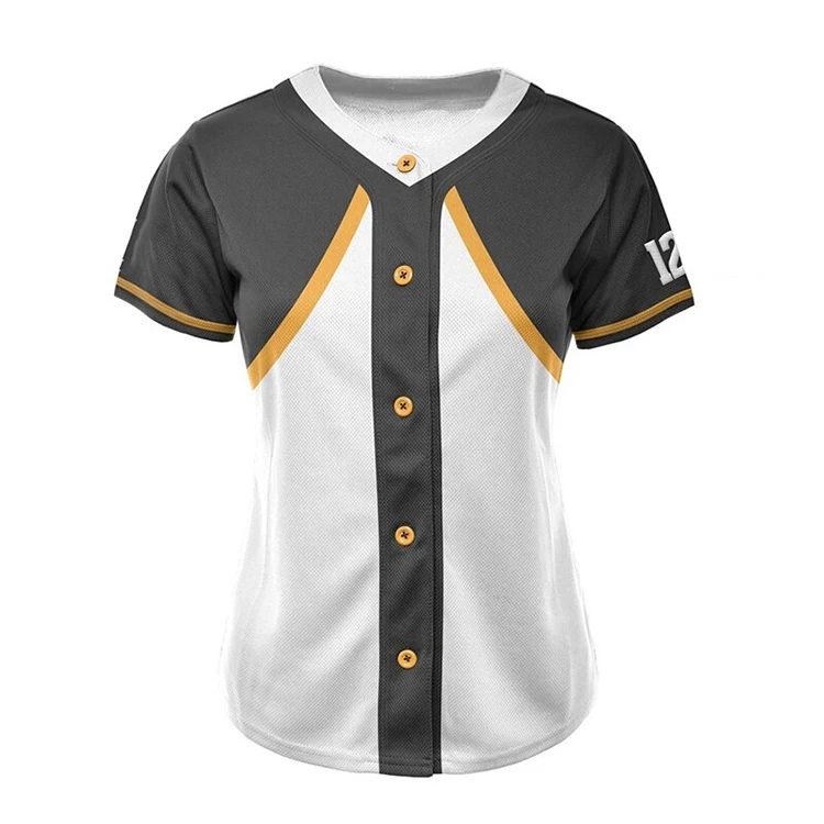  Custom Yellow Baseball Jersey Button Down Shirt