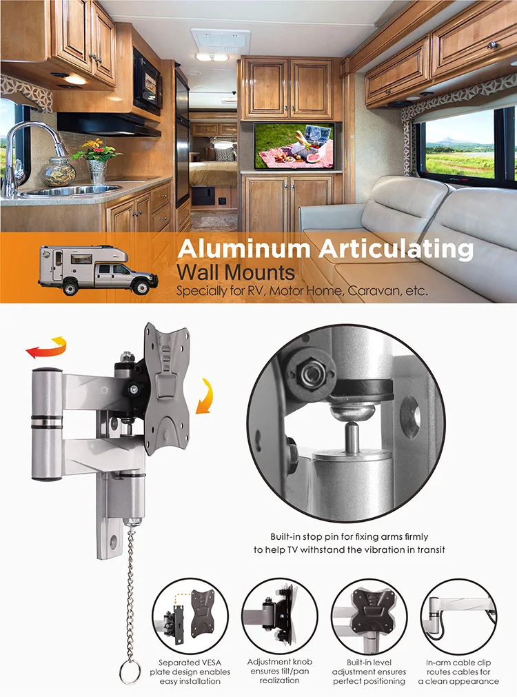 Flat Lcd Led Plasma Pipe Adjustable Tv Wall Mirror Mounting Brackets