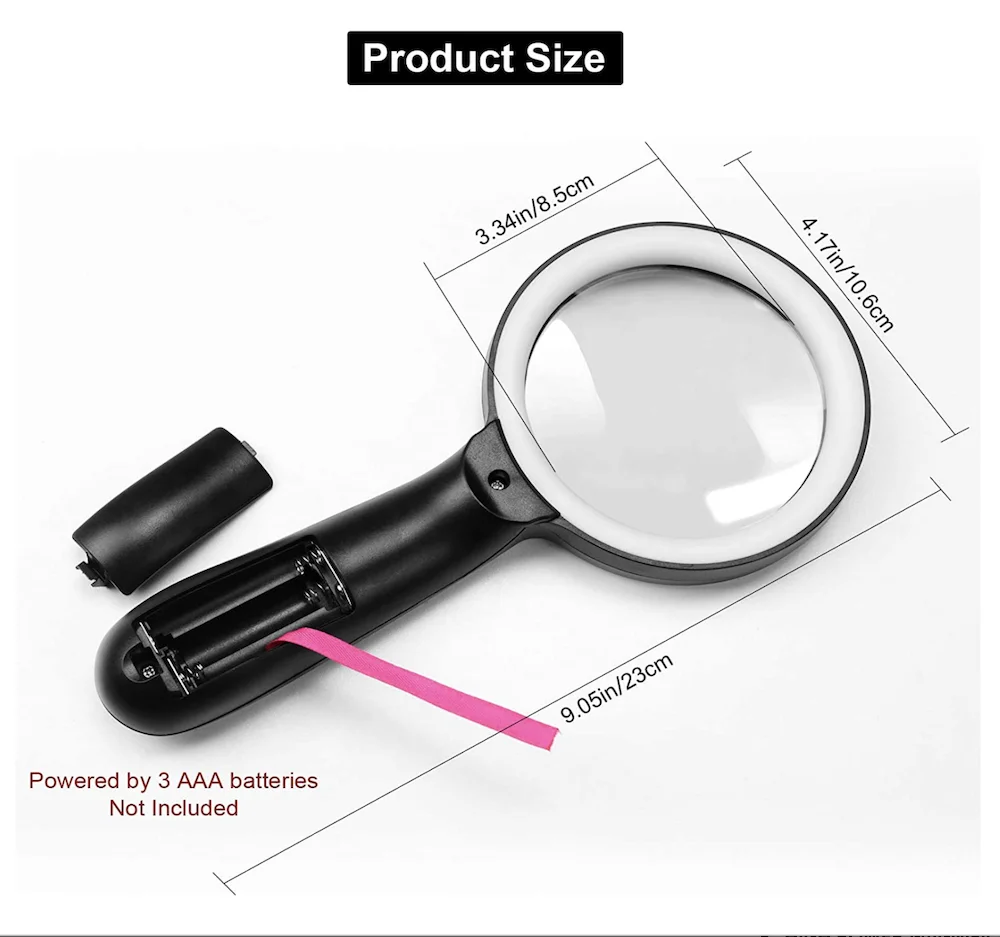Magnifying Glass with Light 10X Handheld Large Magnifying Glass 12 LED Illuminated Lighted Magnifier Manufacturer