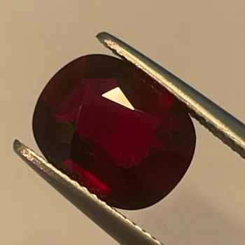 Ruby 5.03 Carats Pigeon Blood Red Mozambique No Heat Natural Ruby Cushion Cut Gemstone By Real Gems