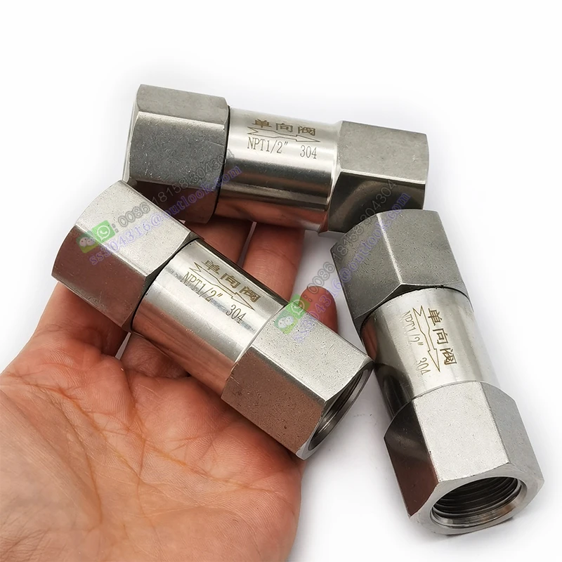 Valvola Di Ritegno In Acciaio Inox, Diametri 1/8" 1/4" 3/8" 1/2" 3/4" 1" – Attacco Maschio Esagonale, Modello Universale - Foto 6
