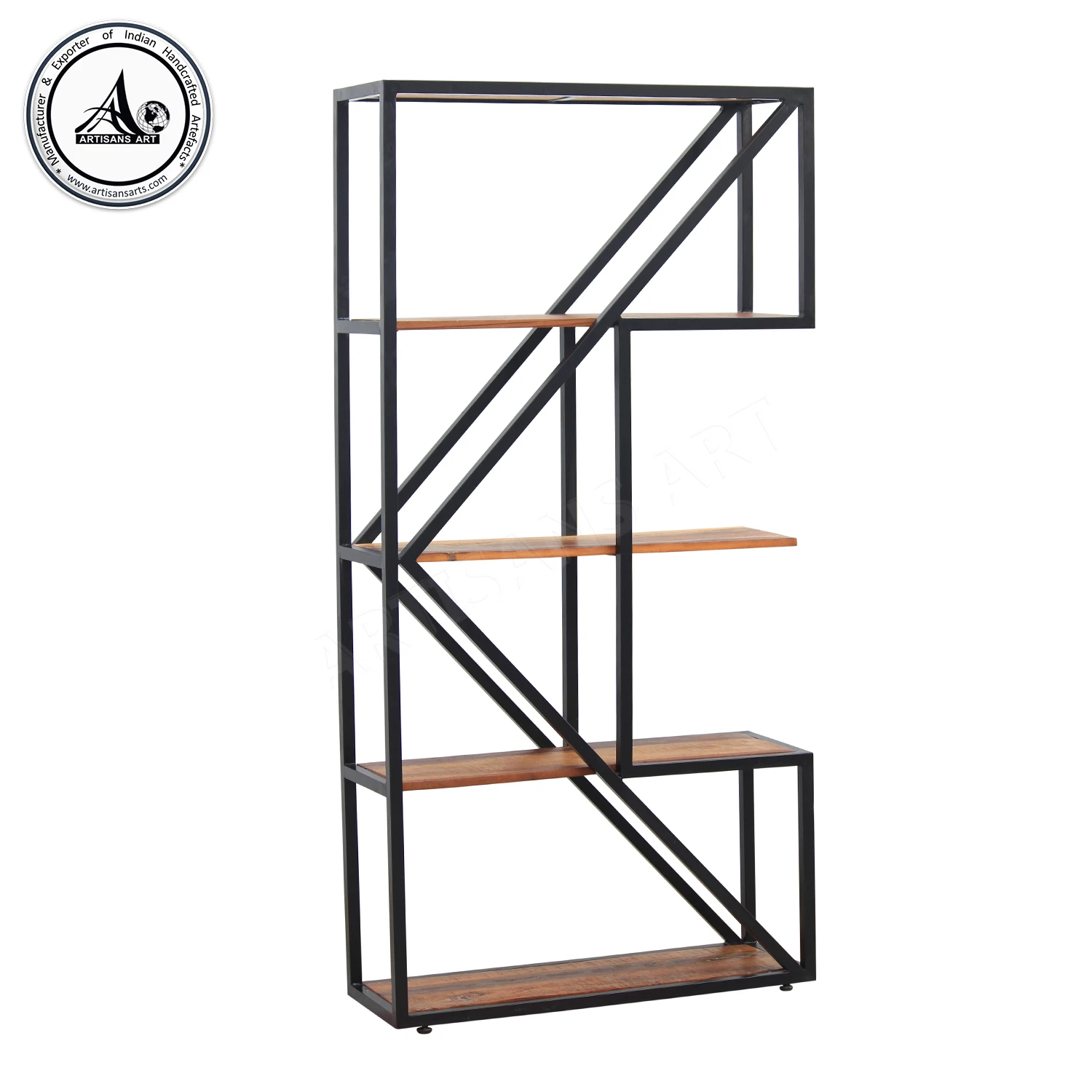 Industrial Metal Iron Mango Wood Bookshelf Hot Selling Bookcase Metal