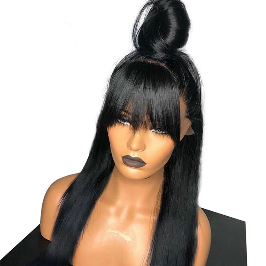 space bun wig with bangs