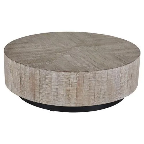 Retro Industrial Solid Wood Rustic Finish Living Room Round Coffee Table Modern Luxury Nordic Coffee Table