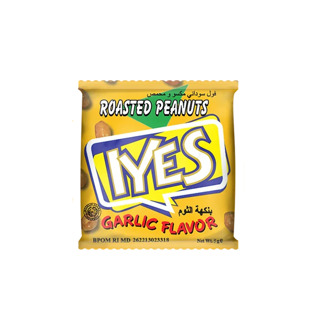 Best Quality Peanut Roasted Coated Snack Iyes 5 gr Garlic Flavor