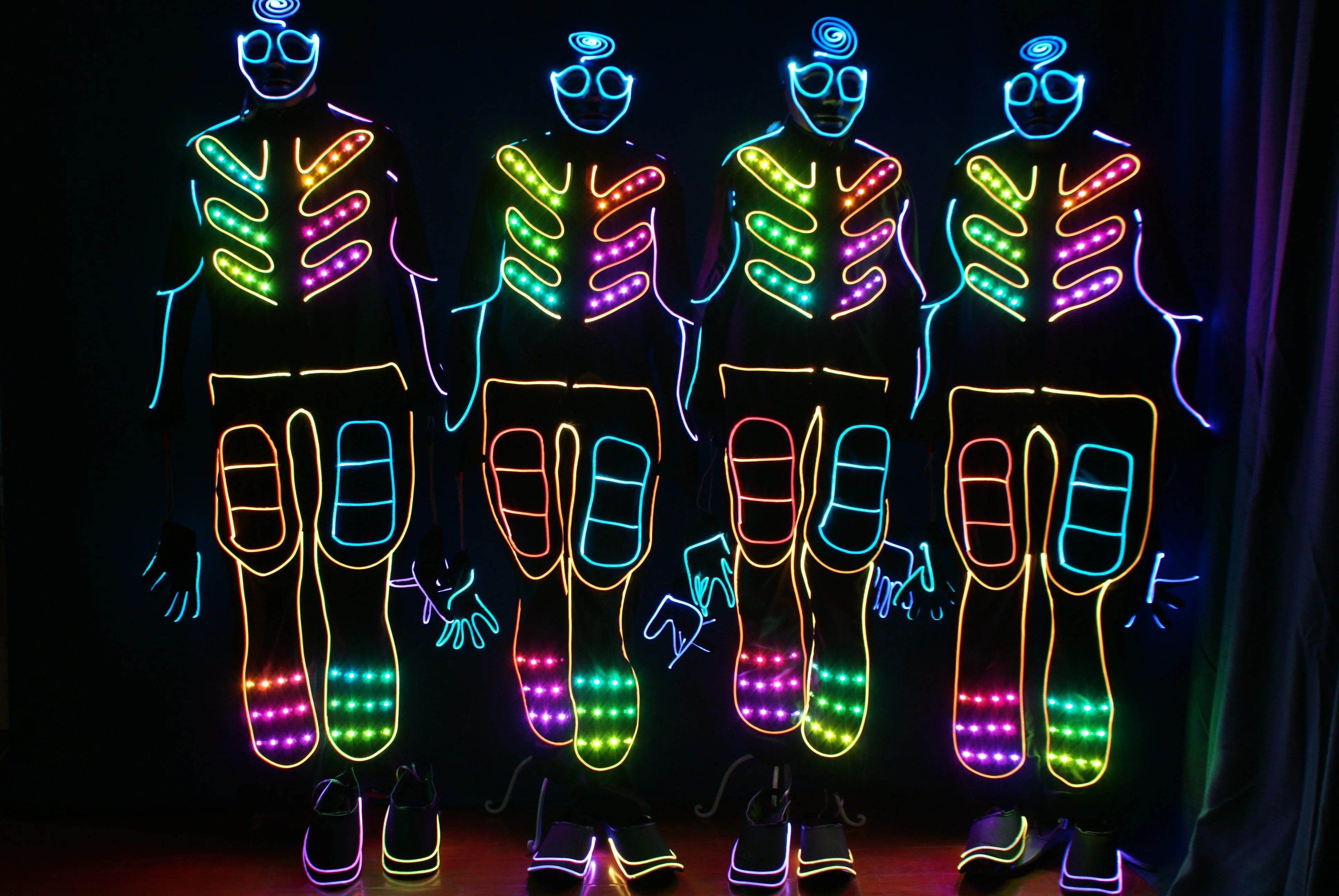Неоновый Дизайнерский Костюм Rave для выступлений, светодиодная светящаяся одежда для выступлений, костюмы для сцены