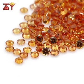 China Factory Price Semi-precious Stones Round Shape Natural Orange Sapphire Gemstone Per Carat Price