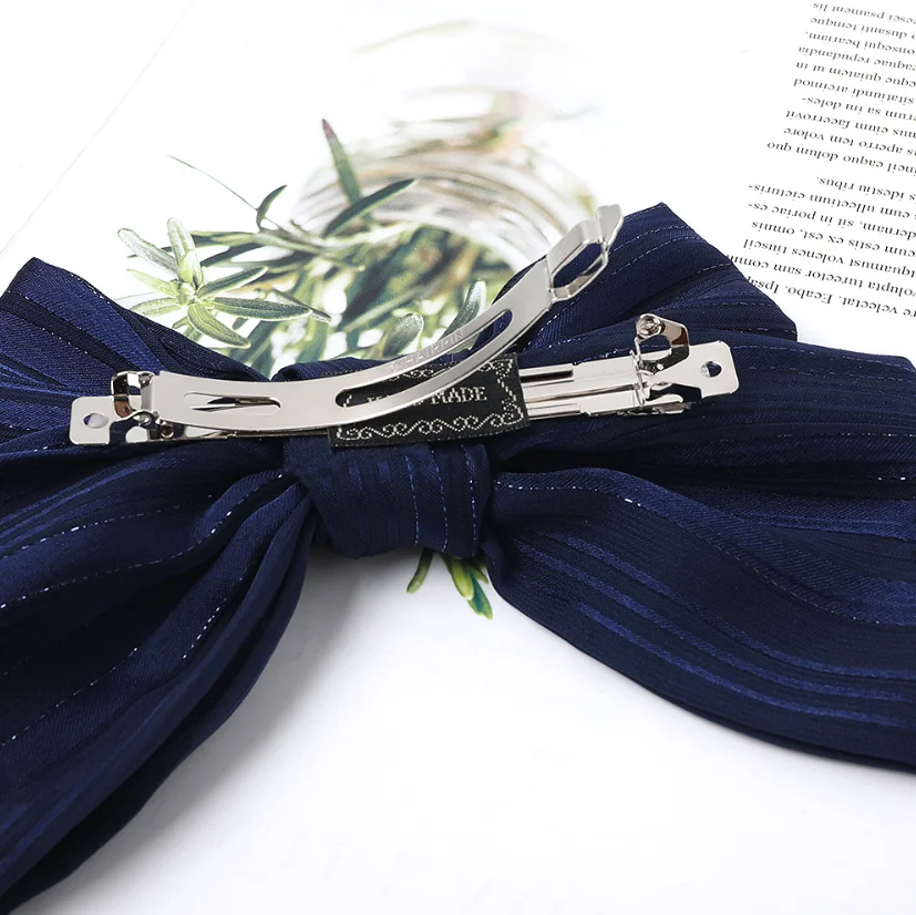 Оптовая продажа шелковая шифоновая Супер Бабочка пружинный зажим для волос с узлом