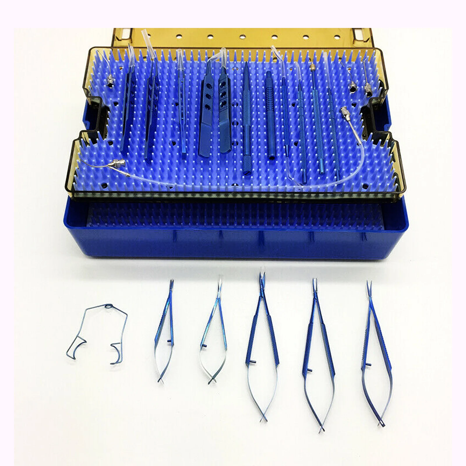 Titanium Cataract Set Eye Ophthalmic Tools 21PCS with Box Sterilization Tray