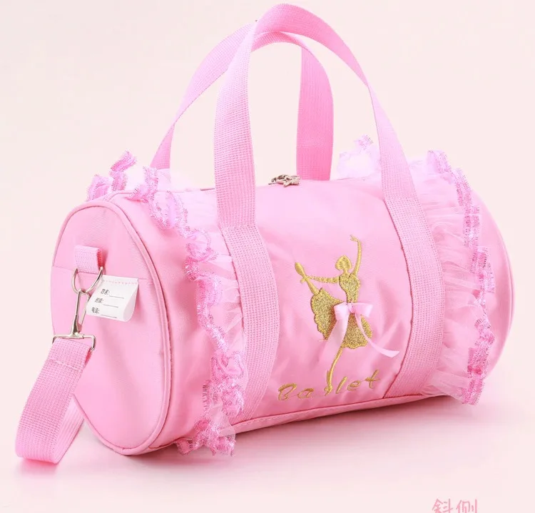 Personalized Kid Ballet Shoe Bag Glitter Pink Latin Training Gym